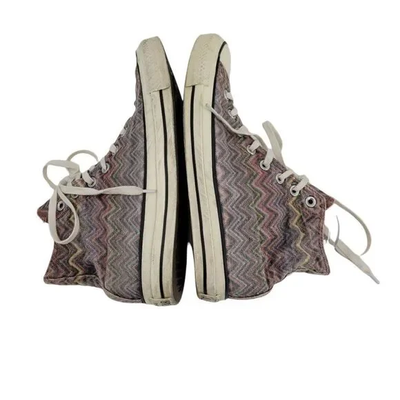 Missoni‎ Converse Chuck Taylor Hi Top Sneakers M 8 W 10 Purple Metallic Zigzag